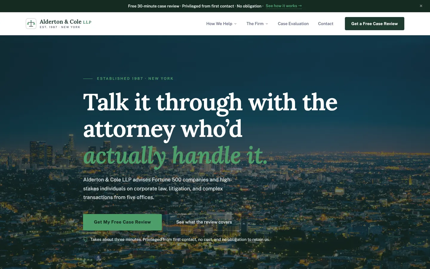 National law firm website built on WorkspaceCMS