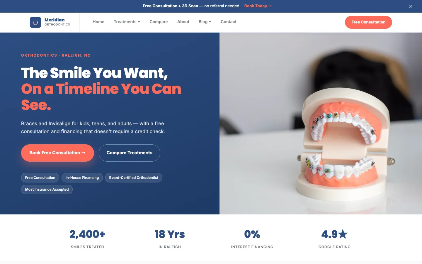 Orthodontics website built on WorkspaceCMS