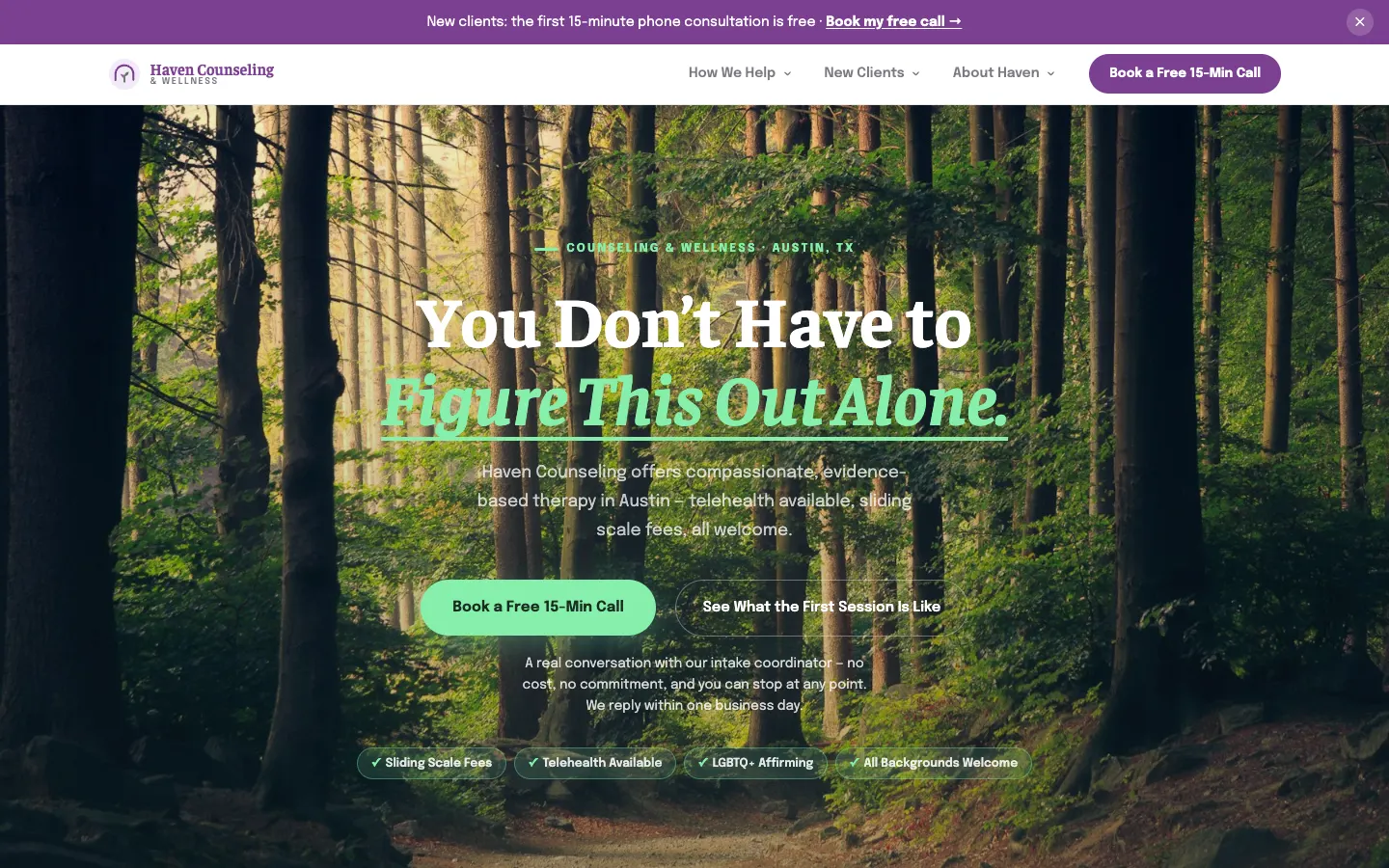 Mental health practice website built on WorkspaceCMS